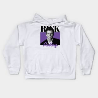 Rick astley - purple black Kids Hoodie